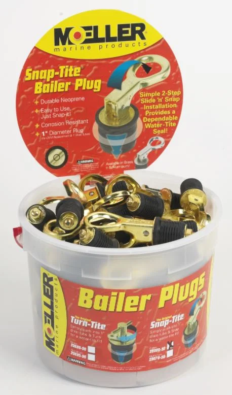 029000-001 – MOELLER Boat Drain Plug, Snap-Tite Bailer Seal Rubber Plug 1 Inch Brass Pack Of 50